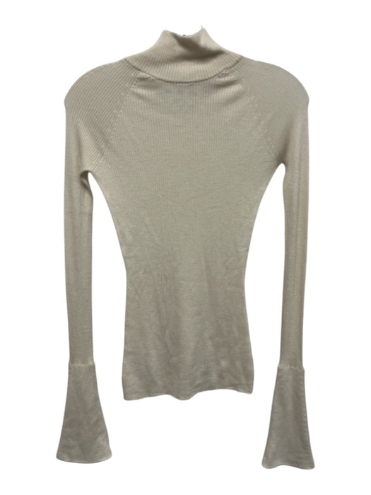 Sa Su Phi Size 38 White Cashmere & Silk Long Sleeve Ribbed high neck Top White / 38