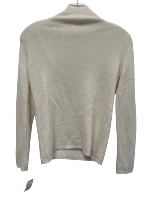Amina Rubinacci Size 38 White Cashmere Long Sleeve High Neck Knit Sweater White / 38