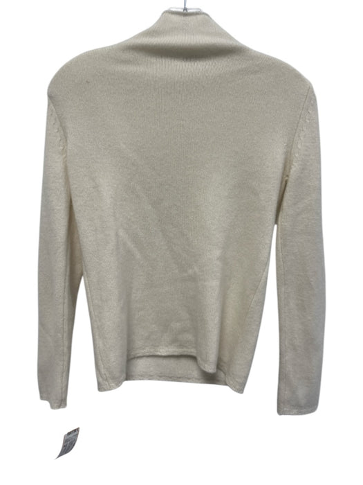Amina Rubinacci Size 38 White Cashmere Long Sleeve High Neck Knit Sweater White / 38
