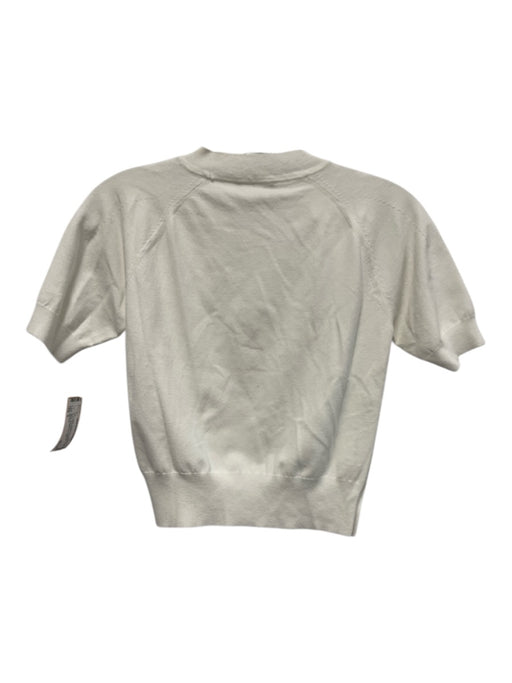 Altuzarra Size S White Viscose & Polyester Short Sleeve Side Buttons Top White / S