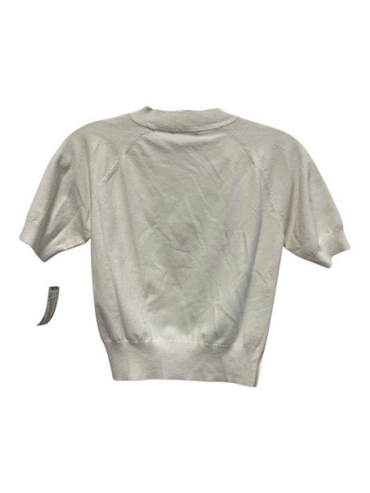 Altuzarra Size S White Viscose & Polyester Short Sleeve Side Buttons Top White / S