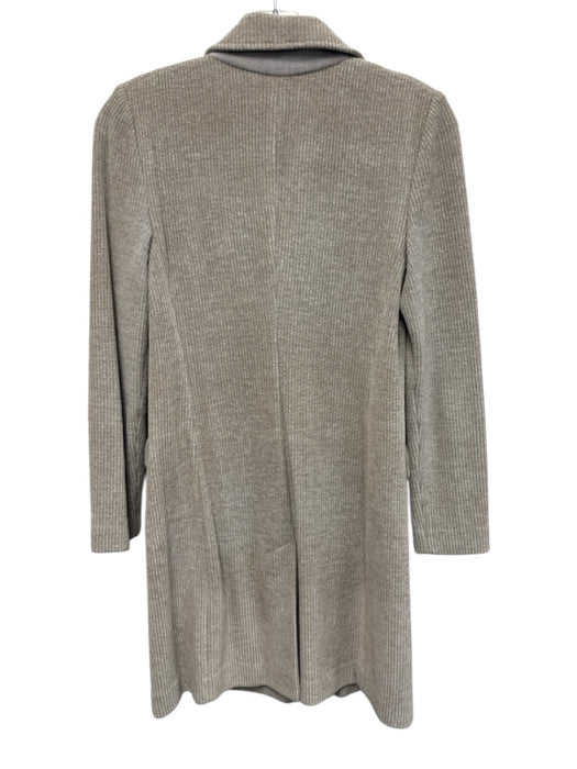 Amina Rubinacci Size 38 Gray Wool Blend Long Sleeve Ribbed 3 Buttons Jacket Gray / 38