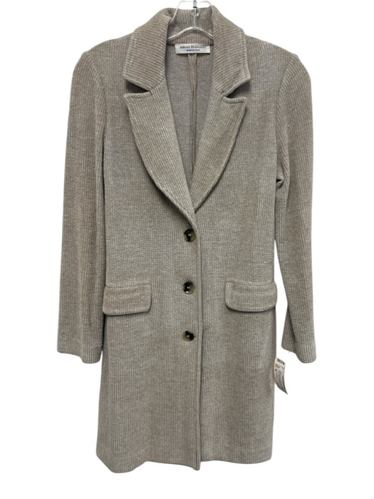 Amina Rubinacci Size 38 Gray Wool Blend Long Sleeve Ribbed 3 Buttons Jacket Gray / 38
