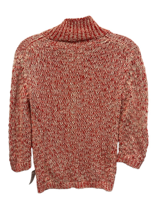 Cividini Size 42 Red & White Cotton Long Sleeve Knit Open Sweater Red & White / 42