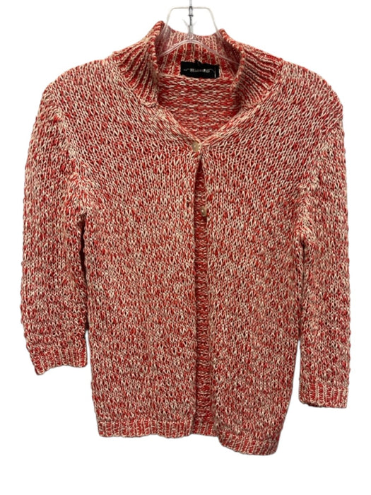 Cividini Size 42 Red & White Cotton Long Sleeve Knit Open Sweater Red & White / 42