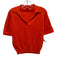 Ann Mashburn Size S Orange Cotton Blend Short Sleeve polo Collar Split neck Top Orange / S