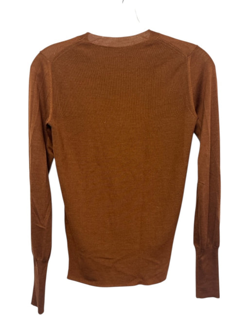 Partow Size XS Brown Wool & Silk Long Sleeve Knit Top Brown / XS