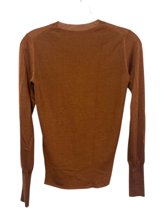 Partow Size XS Brown Wool & Silk Long Sleeve Knit Top Brown / XS