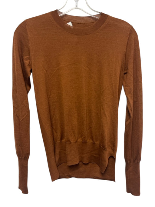 Partow Size XS Brown Wool & Silk Long Sleeve Knit Top Brown / XS