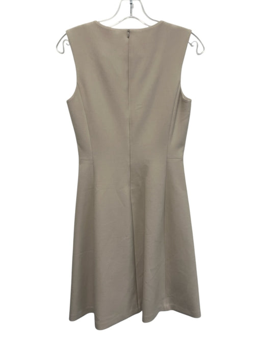 Peserico Size 38 Gray Cotton Blend Sleeveless Midi Back Zip Dress Gray / 38