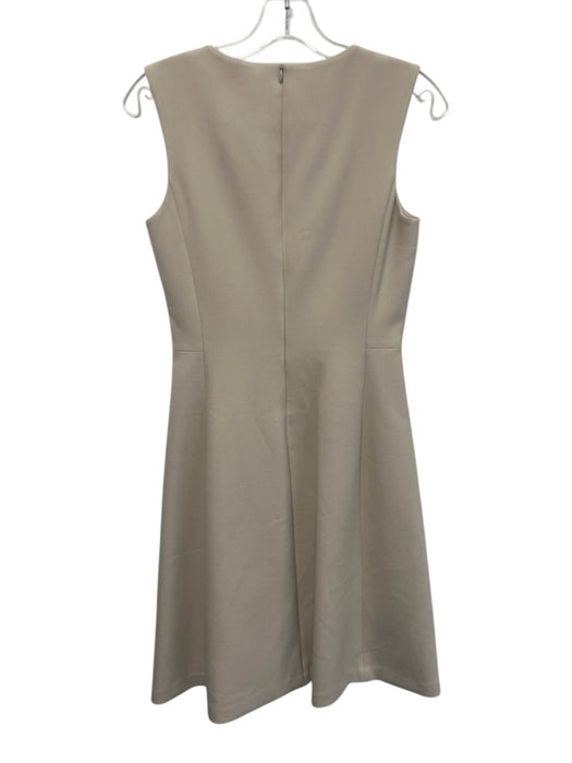 Peserico Size 38 Gray Cotton Blend Sleeveless Midi Back Zip Dress Gray / 38