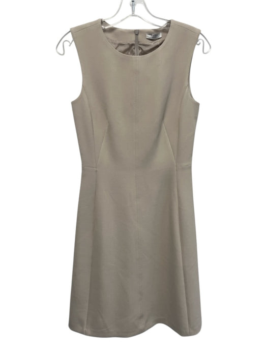 Peserico Size 38 Gray Cotton Blend Sleeveless Midi Back Zip Dress Gray / 38