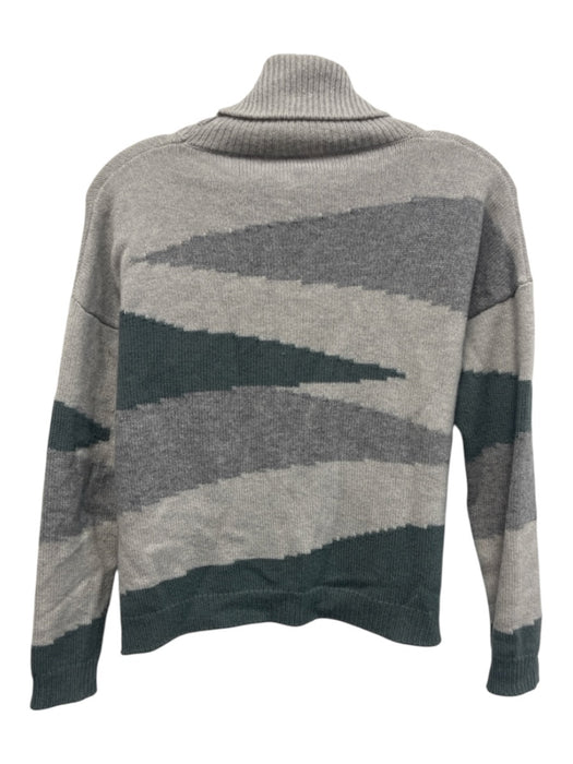 Amina Rubinacci Size 38 gray & green Cashmere Long Sleeve Turtle Neck Sweater gray & green / 38