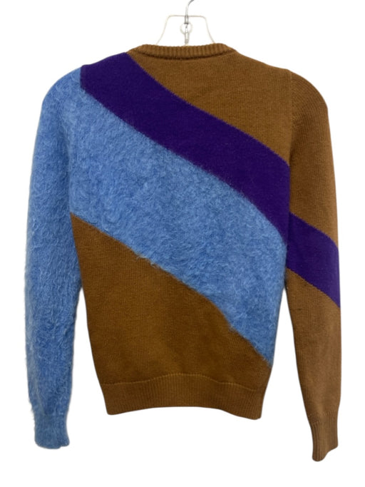 No 21 Size Est S Blue, Brown, Purple Wool & Mohair Long Sleeve Cardigan Sweater Blue, Brown, Purple / Est S