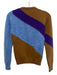 No 21 Size Est S Blue, Brown, Purple Wool & Mohair Long Sleeve Cardigan Sweater Blue, Brown, Purple / Est S
