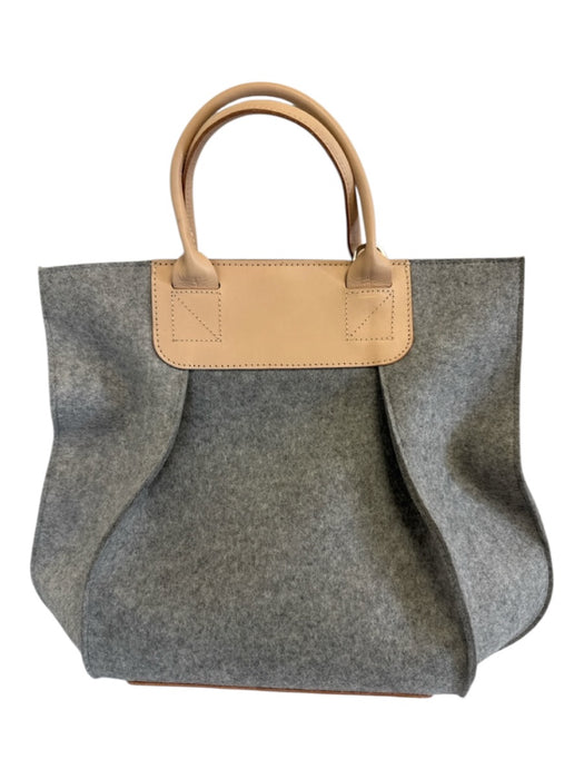 Graf Lantz Gray & Beige Wool & leather Crossbody & Hand Bag Magnetic Close Bag Gray & Beige / M/L