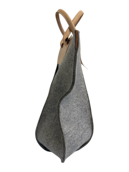 Graf Lantz Gray & Beige Wool & leather Crossbody & Hand Bag Magnetic Close Bag Gray & Beige / M/L