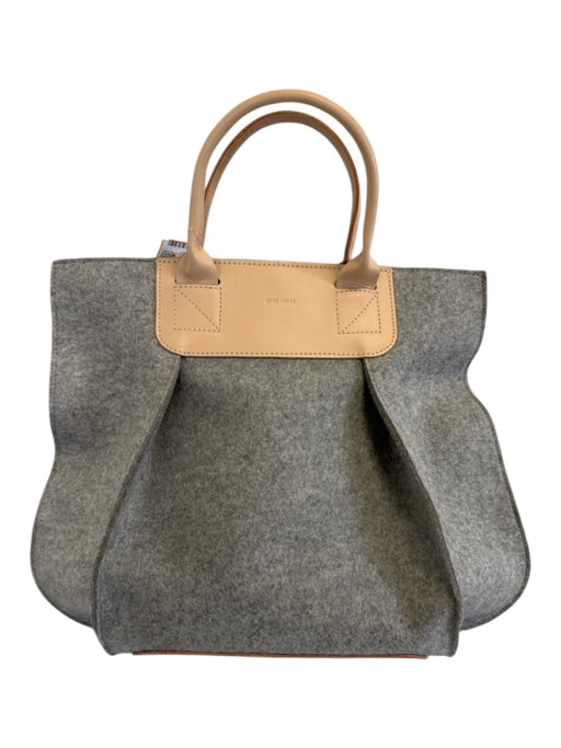 Graf Lantz Gray & Beige Wool & leather Crossbody & Hand Bag Magnetic Close Bag Gray & Beige / M/L