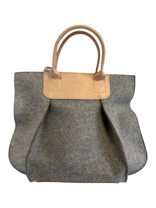 Graf Lantz Gray & Beige Wool & leather Crossbody & Hand Bag Magnetic Close Bag Gray & Beige / M/L