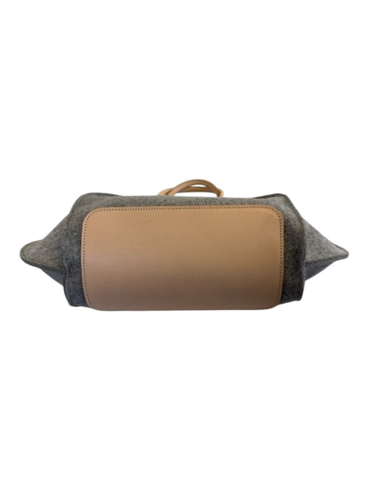 Graf Lantz Gray & Beige Wool & leather Crossbody & Hand Bag Magnetic Close Bag Gray & Beige / M/L