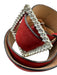 Takashimaya Red Suede leather Silver Buckle Rhinestone Studs Belts Red / 26