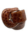 encueros Brown Leather Croc Embossed Belts Brown / M