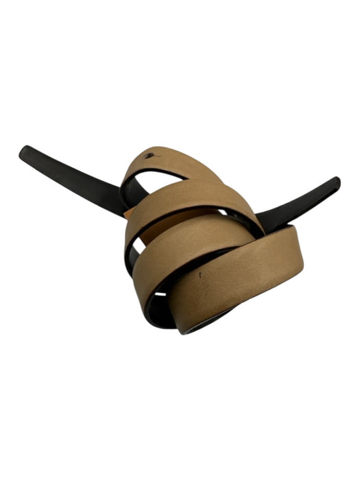 Gucci Beige Leather Gold hardware Logo Vintage Skinny Belts Beige / 30