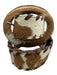 MS Brown & White Leather & Pony Hair Braided Detail Belts Brown & White / Est S