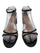 Aquazzura Shoe Size 37 Black & Beige Leather Block Heel Tie Ankle Sandals Black & Beige / 37