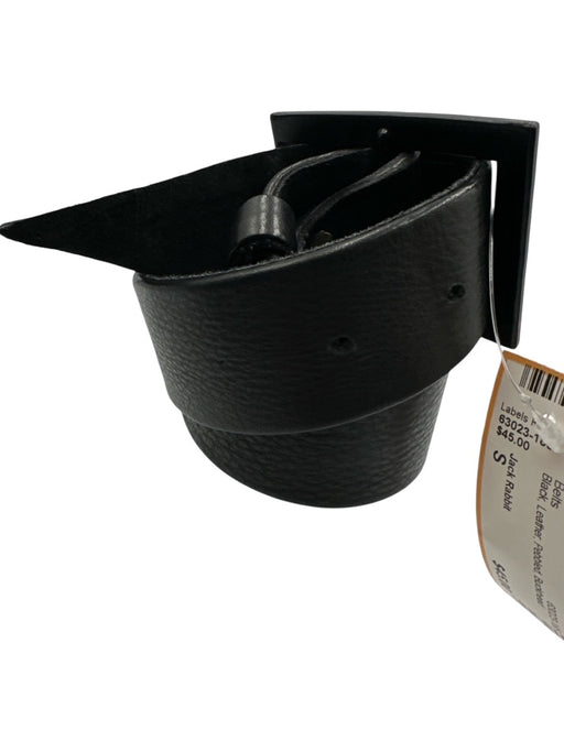 Jack Rabbit Black Leather Pebbled Belts Black / S