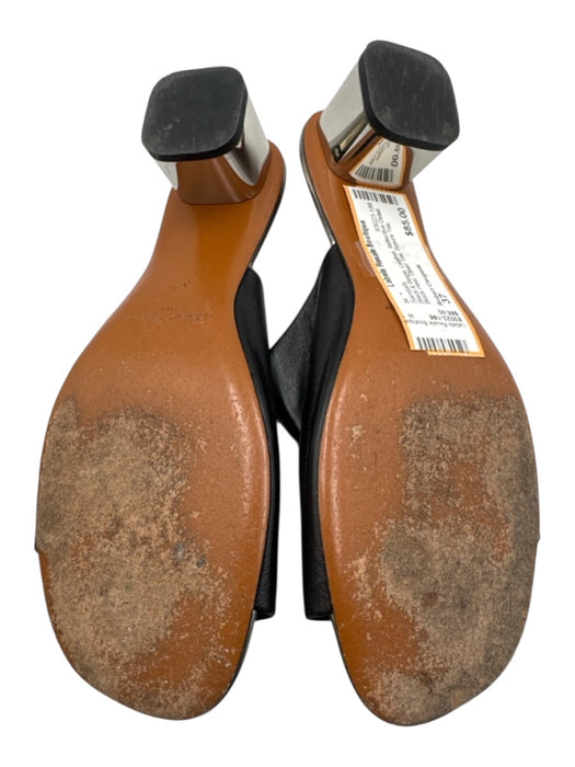 Robert Clergerie Shoe Size 37 Black & Beige Leather Reflective Detail Sandals Black & Beige / 37