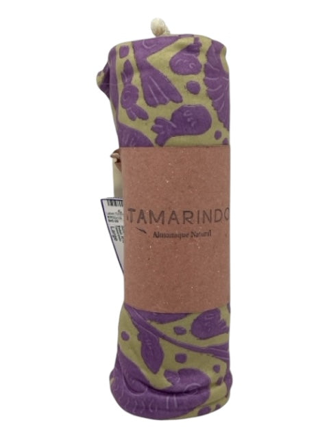 Tamarindo Green & Purple Cotton Floral scarf Green & Purple / Large