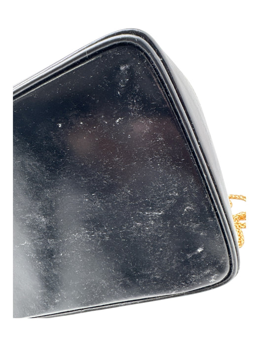 Gucci Black Leather Rectangle Top Handle Bamboo Detail Vanity Bag Black / Small