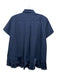 Sacai Size 2 Navy Cotton Blend Short Sleeve Ribbon Fabric Block Pleated Hem Top Navy / 2