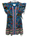 Printfresh Size XS Blue & Multi Cotton Floral Tiger Ruffle Cap Sleeve Dress Blue & Multi / XS