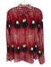 Altuzarra Size 38 Red, Black, White Silk Long Sleeve Abstract Print Blouse Top Red, Black, White / 38