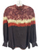 Altuzarra Size 34 Brown, Beige, Red Polyester Long Sleeve Abstract Print Top Brown, Beige, Red / 34