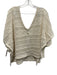 Palmacea Size XS/M Cream White Polyester & Cotton V Neck Knit Poncho Short Set Cream White / XS/M