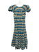 Hope for Flowers by Tracy Reese Size XS Blue, Green, Brown Cotton V Neck Dress Blue, Green, Brown / XS