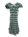 Hope for Flowers by Tracy Reese Size XS Blue, Green, Brown Cotton V Neck Dress Blue, Green, Brown / XS