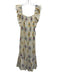 Mer St. Barth Size M Blue, Yellow, Red Ruffle Cap Sleeve Ikat Square Neck Dress Blue, Yellow, Red / M