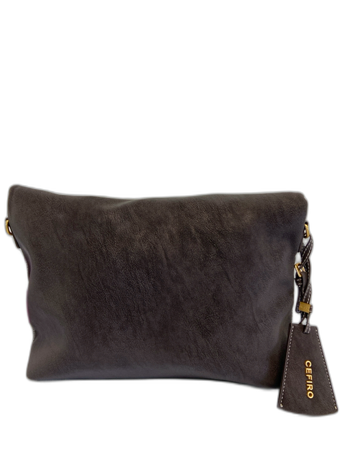 Cefiro Brown Nubuck Gold hardware Flap One Strap Shoulder Bag Brown / M