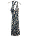Walker & Wade Size S Blue & Beige Rayon toucans & bananas Halter Maxi Dress Blue & Beige / S