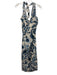 Walker & Wade Size S Blue & Beige Rayon toucans & bananas Halter Maxi Dress Blue & Beige / S