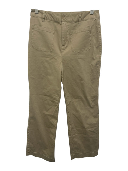 Ann Mashburn Size 28 Khaki Cotton Blend Twill Patch Pocket Straight Leg Pants Khaki / 28