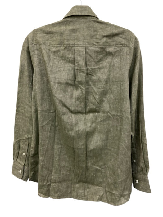 Ann Mashburn Size XS Sage green Cotton & Linen Long Sleeve Patch Pocket Top Sage green / XS