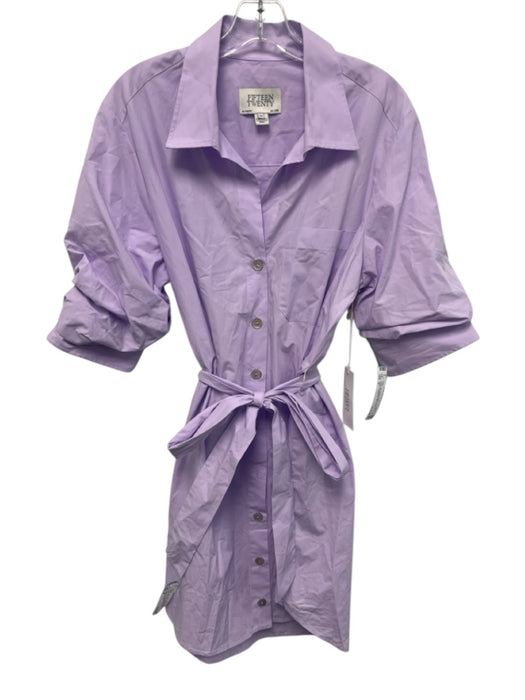 Fifteen Twenty Size M Lilac Purple Cotton Scrunch Detail 1/2 Sleeve Shirt Dress Lilac Purple / M