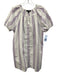 J. Crew Size S White & Purple Cotton Striped Short Puff Sleeve Dress White & Purple / S