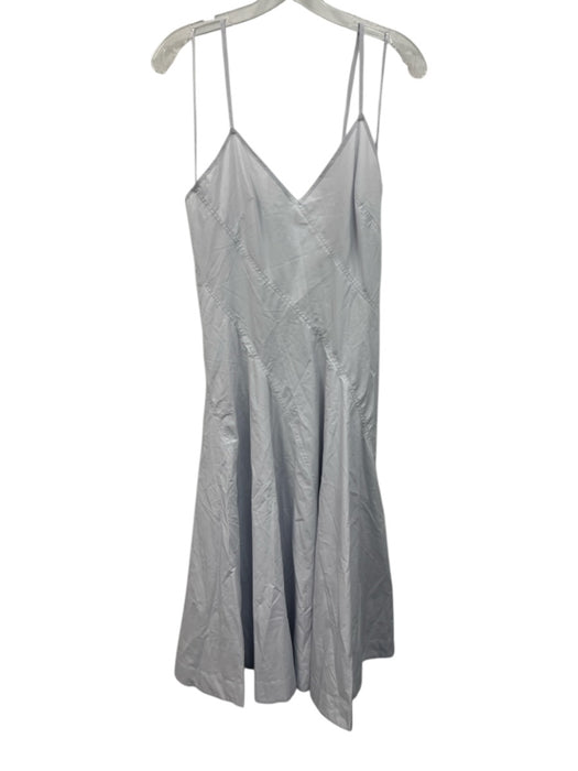 J. Crew Size 6 Gray Blue Cotton Spaghetti Strap V Neck Paneled Dress Gray Blue / 6