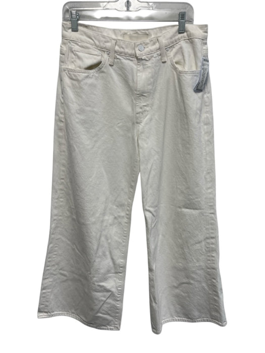 Mother Superior Size 29 White Cotton Denim High Waist Button & Zip Fly Jeans White / 29